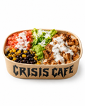 Mama’s Bowl grilled chicken rice bowl with jasmine rice, romaine, tomatoes, black beans, corn, and ranch dressing