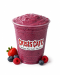 Vanni Berry Smoothie with strawberries, blueberries, and raspberries in a clear glass