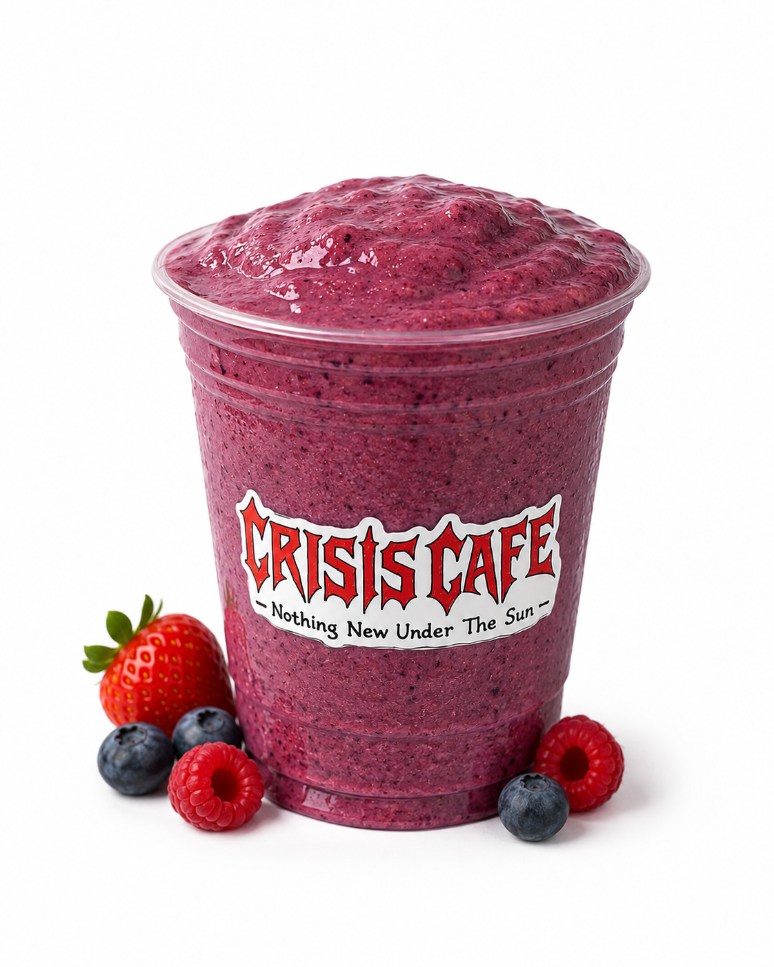 Vanni Berry Smoothie with strawberries, blueberries, and raspberries in a clear glass